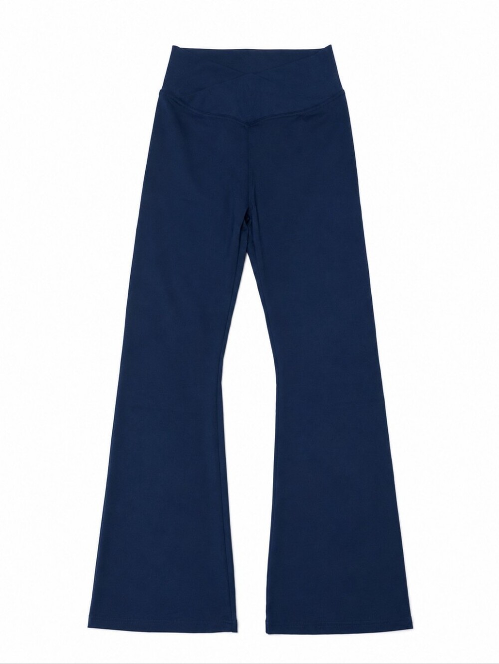 SUNYAA Navy Blue High Rise Crossover Flare Leggings Size Small NWT